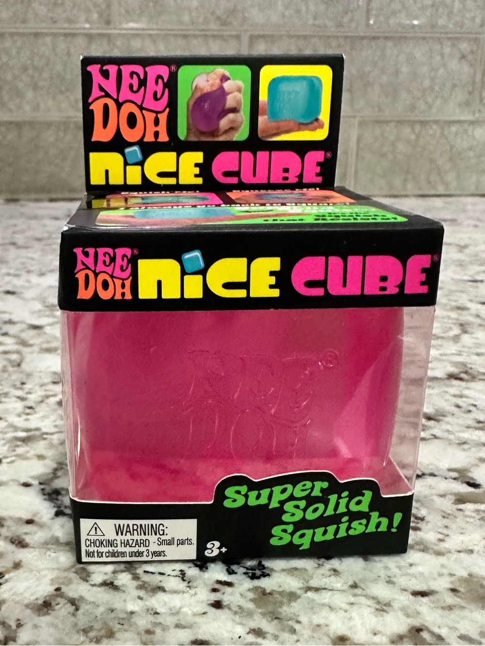 Nee Doh Nice Cube Super Solid Squish - Pink